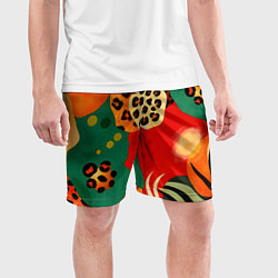 Шорты спортивные мужские Анималистичный африканский паттерн, цвет: 3D-принт — фото 2