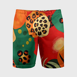 Шорты спортивные мужские Анималистичный африканский паттерн, цвет: 3D-принт