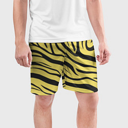 Шорты спортивные мужские Светлый тигровый паттерн, цвет: 3D-принт — фото 2