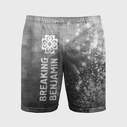 Шорты спортивные мужские Breaking Benjamin - grey gradient по-вертикали, цвет: 3D-принт
