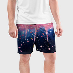 Шорты спортивные мужские Розово-синяя текстура, цвет: 3D-принт — фото 2