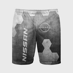 Мужские спортивные шорты Nissan - grey gradient вертикально