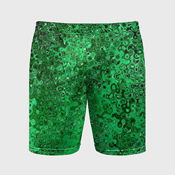 Шорты спортивные мужские Зелёный малахит абстрактная текстура, цвет: 3D-принт