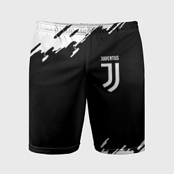 Шорты спортивные мужские Juventus краски штрихи, цвет: 3D-принт