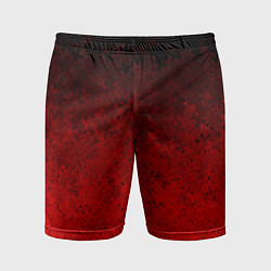 Шорты спортивные мужские Чёрно-красный текстурный градиент, цвет: 3D-принт