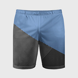 Шорты спортивные мужские Сине-серый геометричный, цвет: 3D-принт