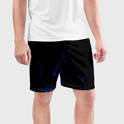 Шорты спортивные мужские Color black blue, цвет: 3D-принт — фото 2
