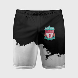 Шорты спортивные мужские Liverpool черно белый, цвет: 3D-принт