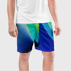 Шорты спортивные мужские Color blue green, цвет: 3D-принт — фото 2