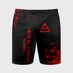 Шорты спортивные мужские Thirty Seconds to Mars - red gradient вертикально, цвет: 3D-принт