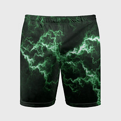 Шорты спортивные мужские Lightning green line, цвет: 3D-принт