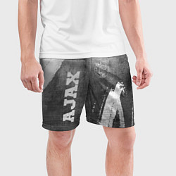 Шорты спортивные мужские Ajax - grey gradient вертикально, цвет: 3D-принт — фото 2