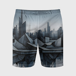 Мужские спортивные шорты Небоскребы и скалы