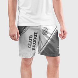 Шорты спортивные мужские Club Brugge - white gradient вертикально, цвет: 3D-принт — фото 2