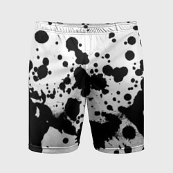 Шорты спортивные мужские Брызги черной краски, цвет: 3D-принт