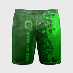 Шорты спортивные мужские God of War - green gradient по-вертикали, цвет: 3D-принт