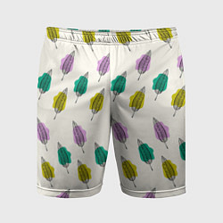 Шорты спортивные мужские Листья на пятнах, цвет: 3D-принт
