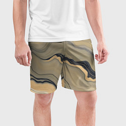 Шорты спортивные мужские Песочный мрамор, цвет: 3D-принт — фото 2