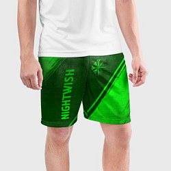 Шорты спортивные мужские Nightwish - green gradient вертикально, цвет: 3D-принт — фото 2