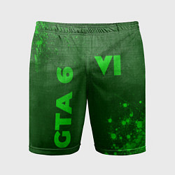 Шорты спортивные мужские GTA 6 - green gradient вертикально, цвет: 3D-принт