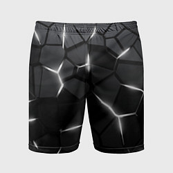 Шорты спортивные мужские Броня с белым свечением, цвет: 3D-принт