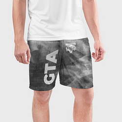 Шорты спортивные мужские GTA - grey gradient вертикально, цвет: 3D-принт — фото 2