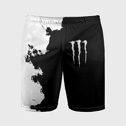 Шорты спортивные мужские Monster energy краски белые, цвет: 3D-принт