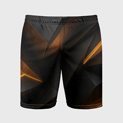 Мужские спортивные шорты Черная текстура с углами