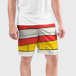 Шорты спортивные мужские Красные полоски, цвет: 3D-принт — фото 2