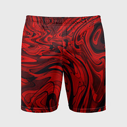 Шорты спортивные мужские Красный смешение пластика, цвет: 3D-принт