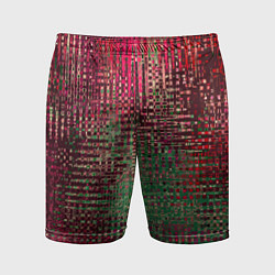 Мужские спортивные шорты Текстурный тёмный красно-зелёный