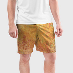 Шорты спортивные мужские Абстракция - red and yellow spots, цвет: 3D-принт — фото 2