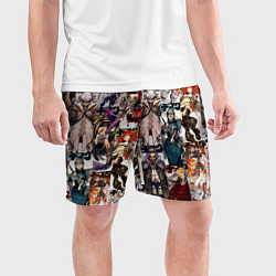 Шорты спортивные мужские Гачиакута герои, цвет: 3D-принт — фото 2