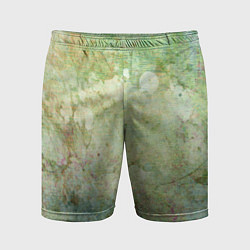 Шорты спортивные мужские Абстракция - faded spots on a green background, цвет: 3D-принт