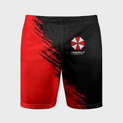 Шорты спортивные мужские Umbrella Corp - red and black, цвет: 3D-принт