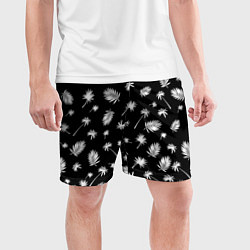 Шорты спортивные мужские Текстура черной гавайской рубашки, цвет: 3D-принт — фото 2