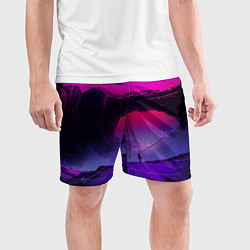 Шорты спортивные мужские A Journey on the planet, цвет: 3D-принт — фото 2