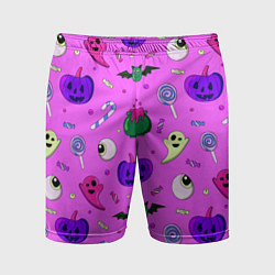Шорты спортивные мужские Halloween pink, цвет: 3D-принт