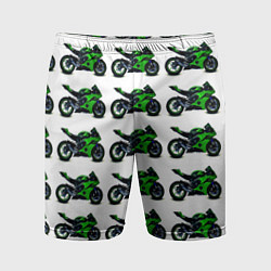 Шорты спортивные мужские Motorbike green, цвет: 3D-принт