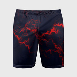 Шорты спортивные мужские Lightning red glow, цвет: 3D-принт