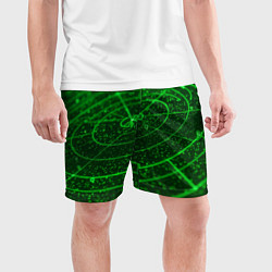 Шорты спортивные мужские Неоновый зеленый радар, цвет: 3D-принт — фото 2