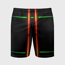 Мужские спортивные шорты Neon green black red line
