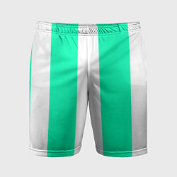Шорты спортивные мужские Color turquoise white line, цвет: 3D-принт