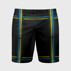 Шорты спортивные мужские Neon yellow blue, цвет: 3D-принт