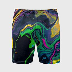 Мужские спортивные шорты Разводы и переливы разноцветной краски