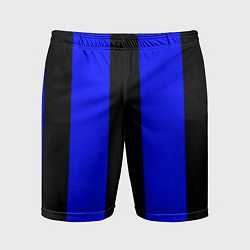 Шорты спортивные мужские Color blue black stripes, цвет: 3D-принт