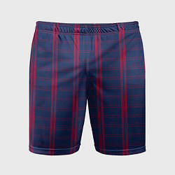 Шорты спортивные мужские Color blue cage pink stripes, цвет: 3D-принт