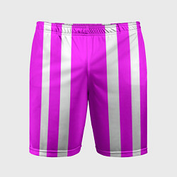 Шорты спортивные мужские Color white pink stripes, цвет: 3D-принт