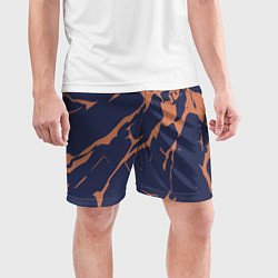 Шорты спортивные мужские Разломы на синем, цвет: 3D-принт — фото 2