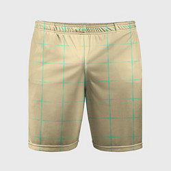 Шорты спортивные мужские Color beige green crosses, цвет: 3D-принт